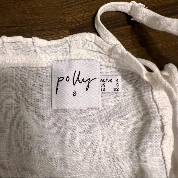 Princess Polly Daphne Top Crop Linen Lace Up Boho Beachy Resort 0 XS - Picture 3 of 5